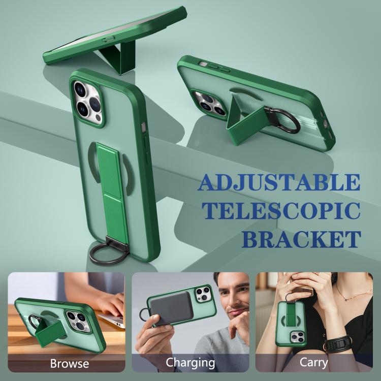For iPhone 13 Pro Max Skin-Friendly D-Ring Holder Magnetic Shockproof Phone Case