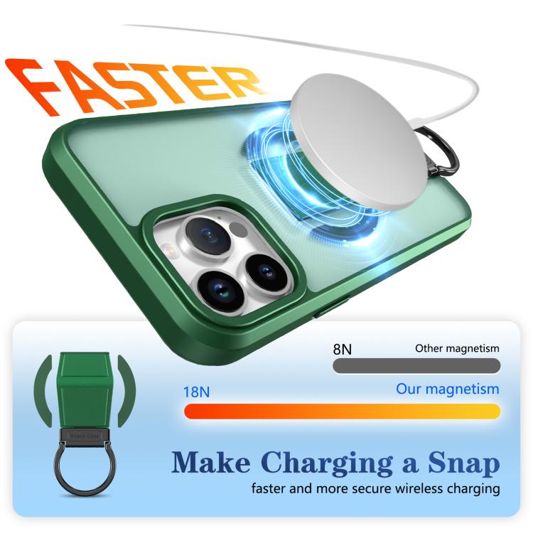 For iPhone 13 Pro Max Skin-Friendly D-Ring Holder Magnetic Shockproof Phone Case