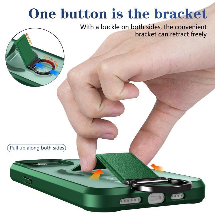 For iPhone 13 Pro Max Skin-Friendly D-Ring Holder Magnetic Shockproof Phone Case
