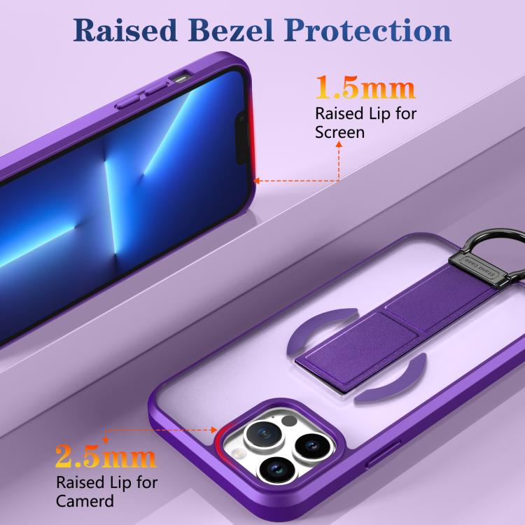 For iPhone 13 Pro Max Skin-Friendly D-Ring Holder Magnetic Shockproof Phone Case