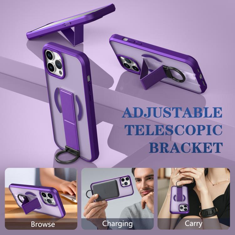 For iPhone 13 Pro Max Skin-Friendly D-Ring Holder Magnetic Shockproof Phone Case