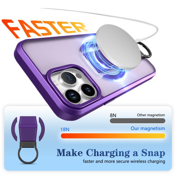 For iPhone 13 Pro Max Skin-Friendly D-Ring Holder Magnetic Shockproof Phone Case