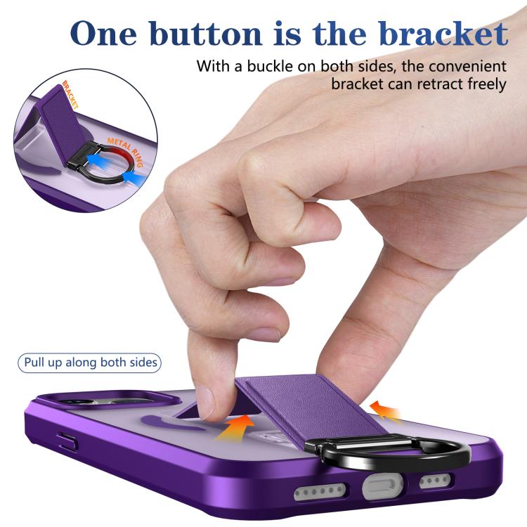 For iPhone 13 Pro Max Skin-Friendly D-Ring Holder Magnetic Shockproof Phone Case