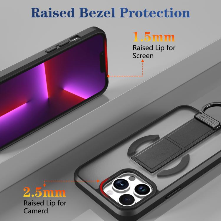 For iPhone 13 Pro Skin-Friendly D-Ring Holder Magnetic Shockproof Phone Case