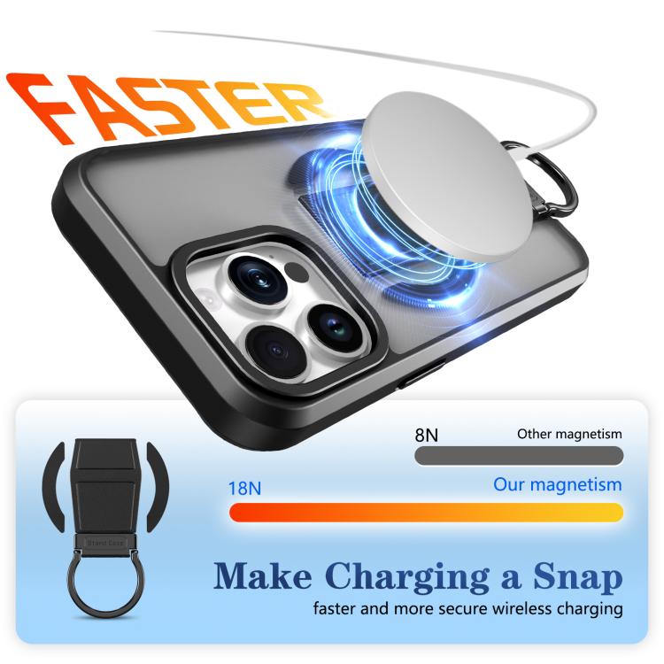 For iPhone 13 Pro Skin-Friendly D-Ring Holder Magnetic Shockproof Phone Case
