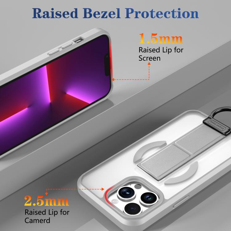 For iPhone 13 Pro Skin-Friendly D-Ring Holder Magnetic Shockproof Phone Case
