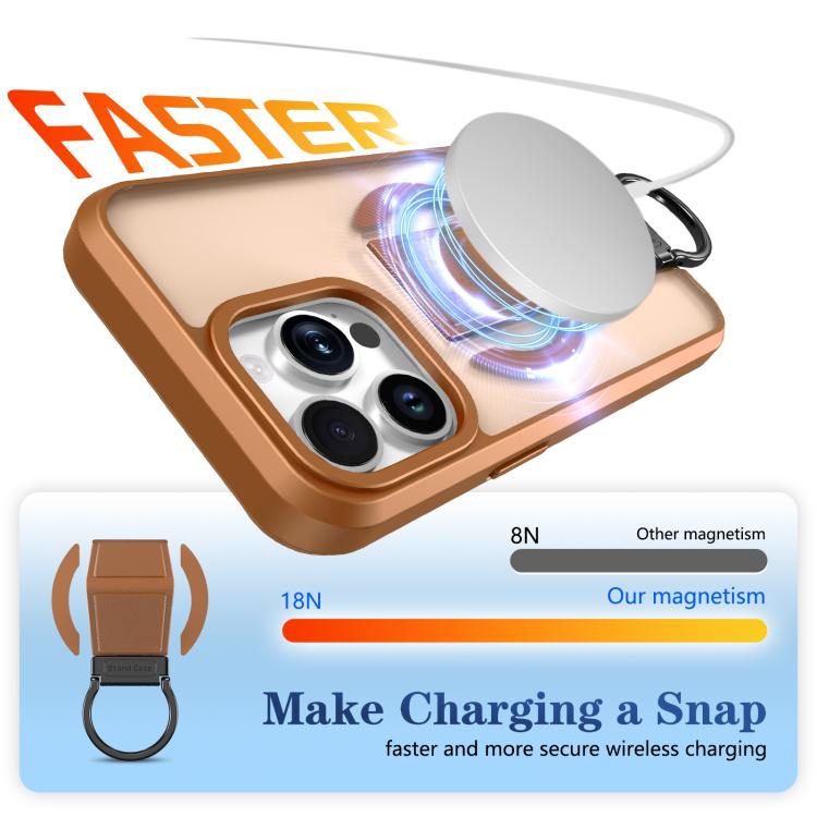 For iPhone 13 Pro Skin-Friendly D-Ring Holder Magnetic Shockproof Phone Case