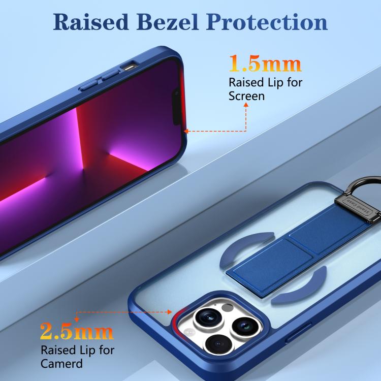 For iPhone 13 Pro Skin-Friendly D-Ring Holder Magnetic Shockproof Phone Case