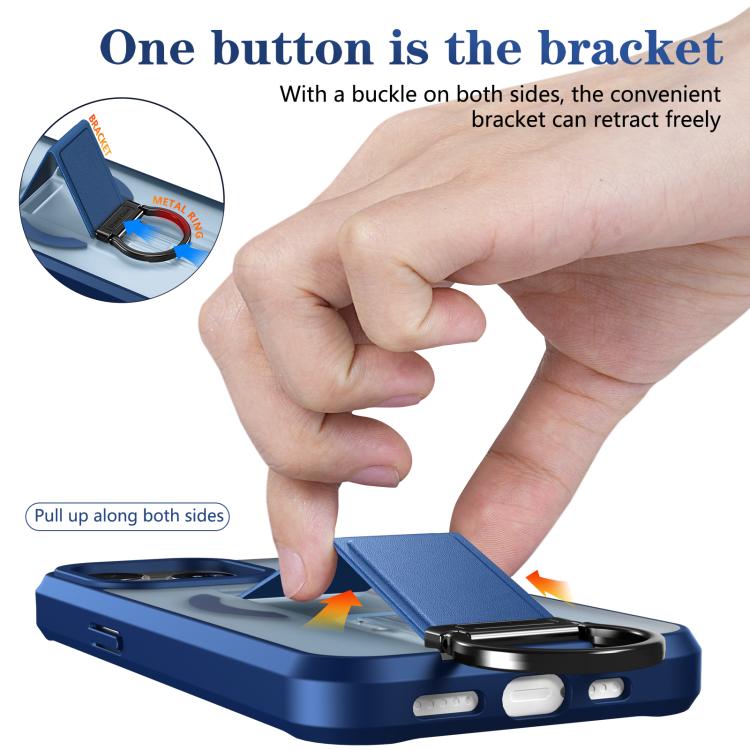 For iPhone 13 Pro Skin-Friendly D-Ring Holder Magnetic Shockproof Phone Case