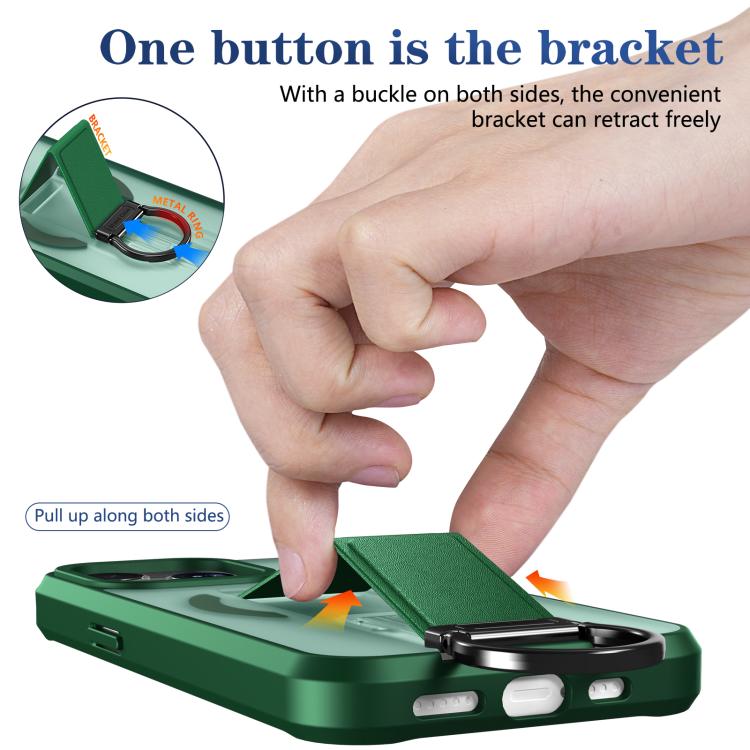 For iPhone 13 Pro Skin-Friendly D-Ring Holder Magnetic Shockproof Phone Case