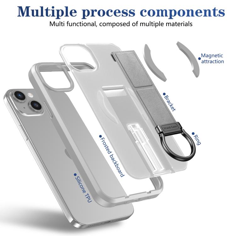 For iPhone 13 Skin-Friendly D-Ring Holder Magnetic Shockproof Phone Case