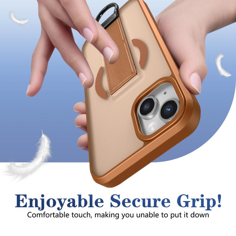 For iPhone 13 Skin-Friendly D-Ring Holder Magnetic Shockproof Phone Case