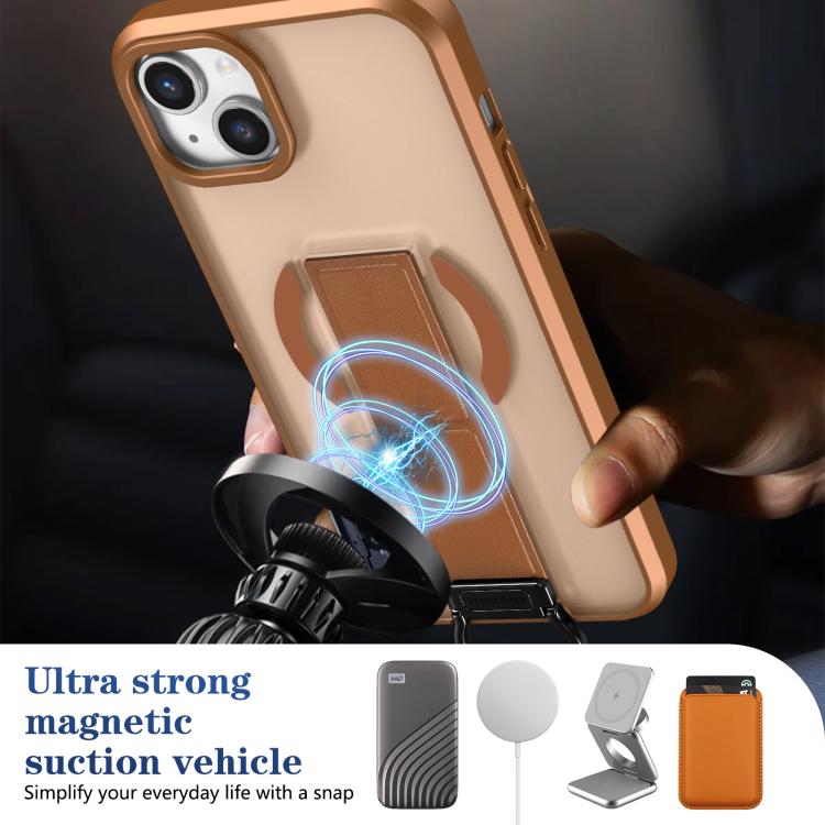 For iPhone 13 Skin-Friendly D-Ring Holder Magnetic Shockproof Phone Case