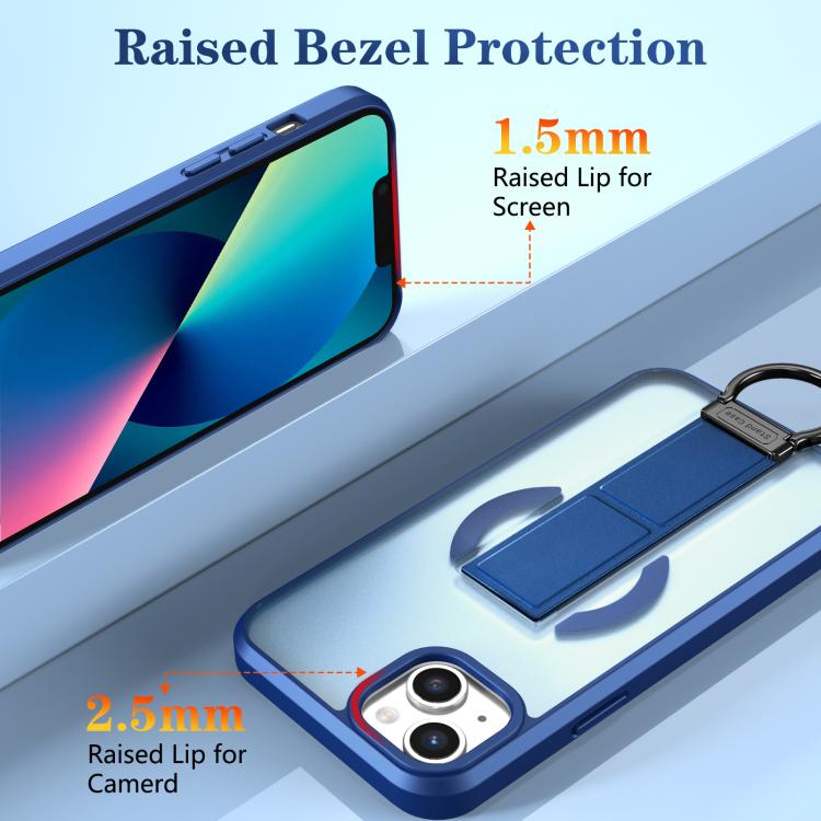 For iPhone 13 Skin-Friendly D-Ring Holder Magnetic Shockproof Phone Case