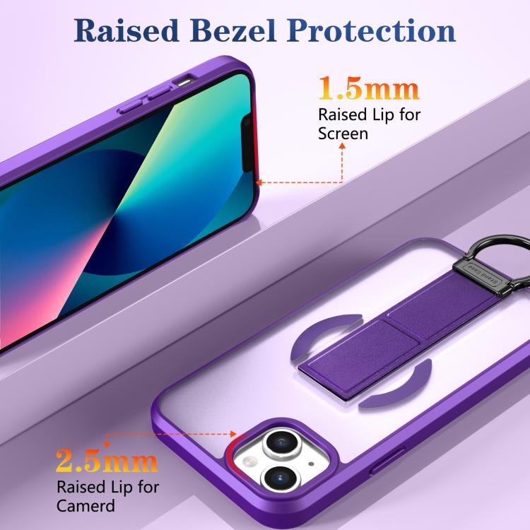 For iPhone 13 Skin-Friendly D-Ring Holder Magnetic Shockproof Phone Case
