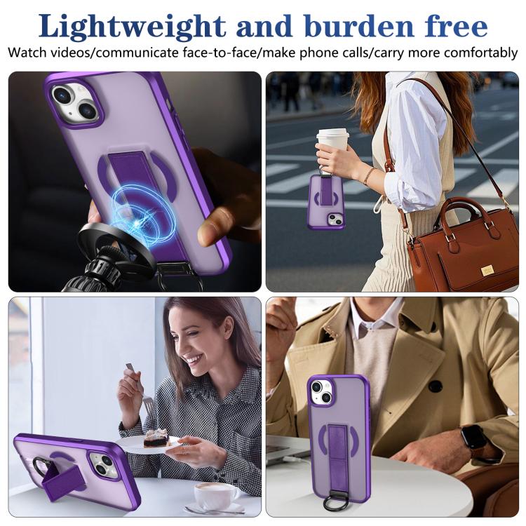 For iPhone 13 Skin-Friendly D-Ring Holder Magnetic Shockproof Phone Case