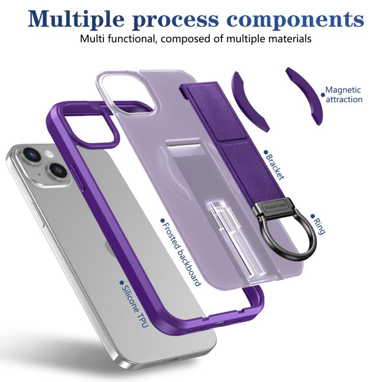 For iPhone 13 Skin-Friendly D-Ring Holder Magnetic Shockproof Phone Case