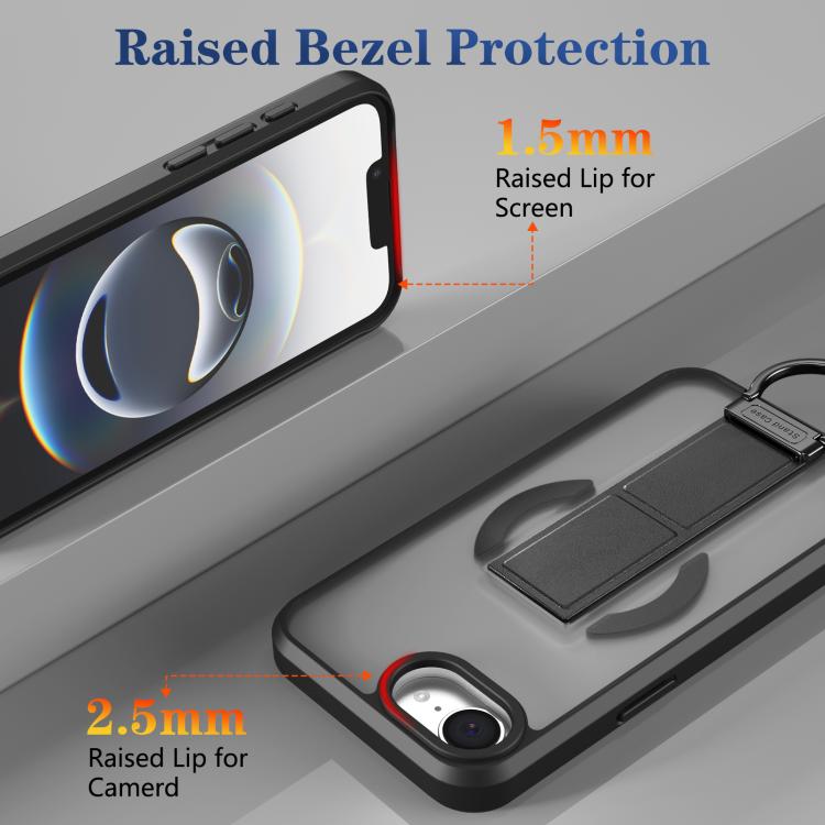 For iPhone 17e / 16e Skin-Friendly D-Ring Holder Magnetic Shockproof Phone Case