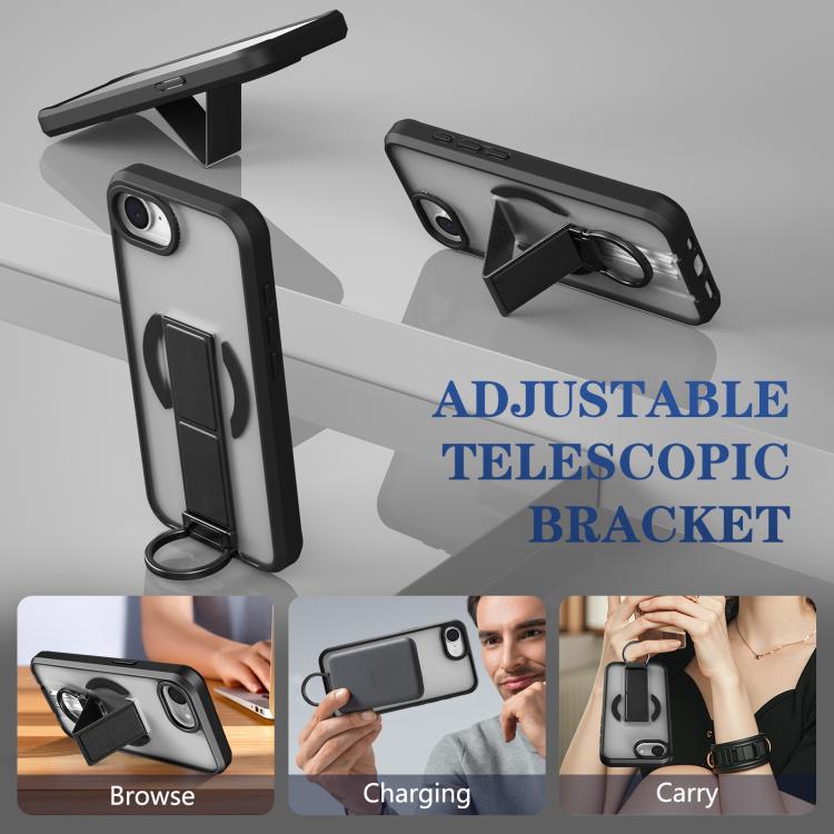 For iPhone 17e / 16e Skin-Friendly D-Ring Holder Magnetic Shockproof Phone Case