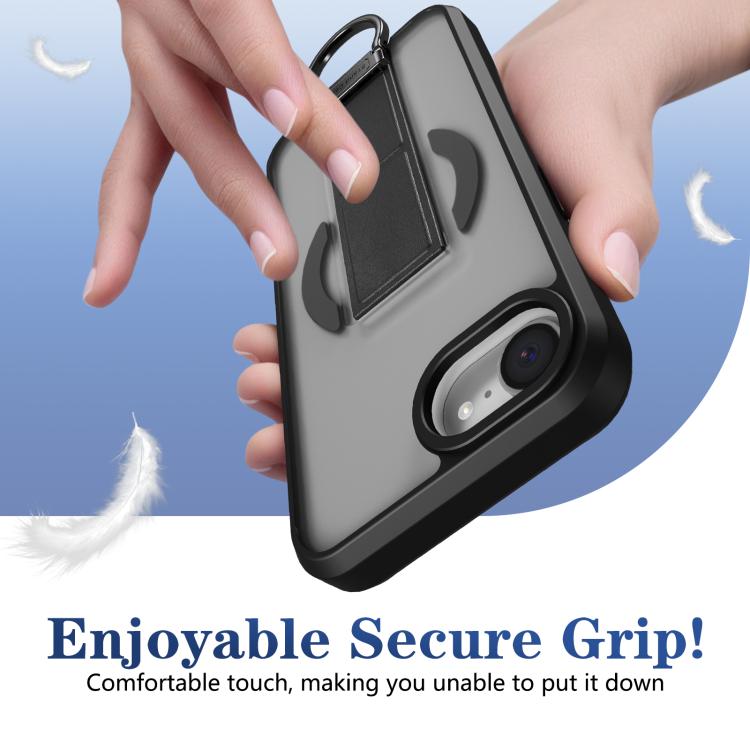 For iPhone 17e / 16e Skin-Friendly D-Ring Holder Magnetic Shockproof Phone Case