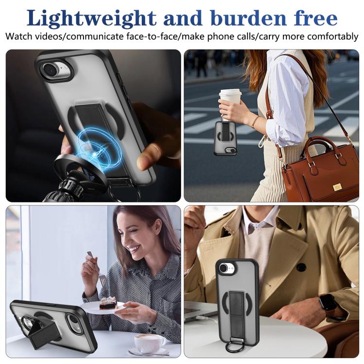 For iPhone 17e / 16e Skin-Friendly D-Ring Holder Magnetic Shockproof Phone Case