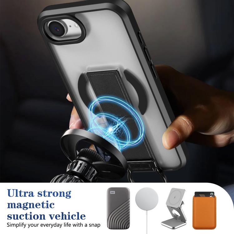For iPhone 17e / 16e Skin-Friendly D-Ring Holder Magnetic Shockproof Phone Case