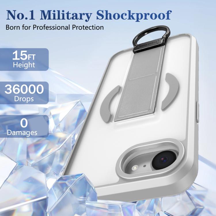 For iPhone 17e / 16e Skin-Friendly D-Ring Holder Magnetic Shockproof Phone Case