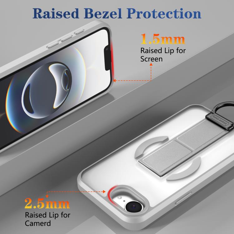 For iPhone 17e / 16e Skin-Friendly D-Ring Holder Magnetic Shockproof Phone Case