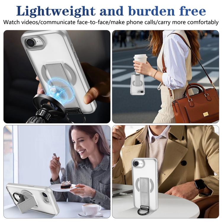 For iPhone 17e / 16e Skin-Friendly D-Ring Holder Magnetic Shockproof Phone Case