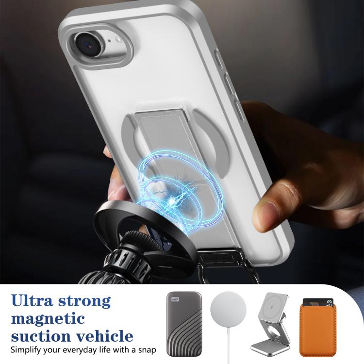 For iPhone 17e / 16e Skin-Friendly D-Ring Holder Magnetic Shockproof Phone Case