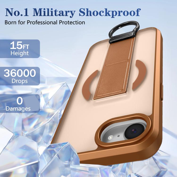 For iPhone 17e / 16e Skin-Friendly D-Ring Holder Magnetic Shockproof Phone Case