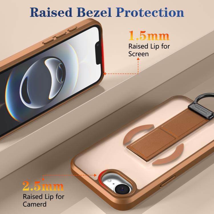 For iPhone 17e / 16e Skin-Friendly D-Ring Holder Magnetic Shockproof Phone Case