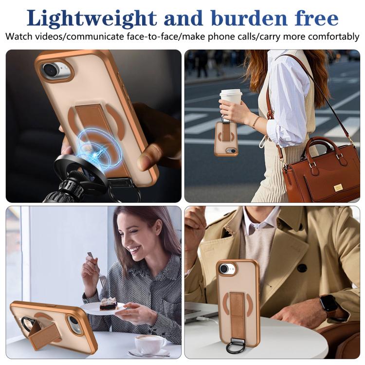 For iPhone 17e / 16e Skin-Friendly D-Ring Holder Magnetic Shockproof Phone Case