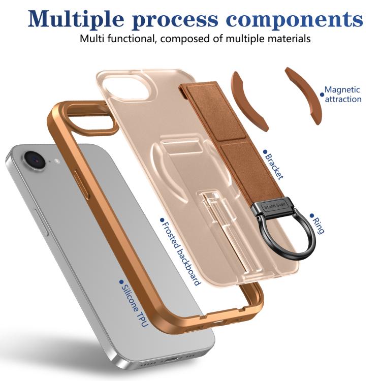 For iPhone 17e / 16e Skin-Friendly D-Ring Holder Magnetic Shockproof Phone Case