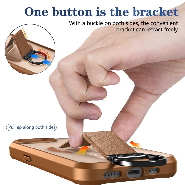 For iPhone 17e / 16e Skin-Friendly D-Ring Holder Magnetic Shockproof Phone Case