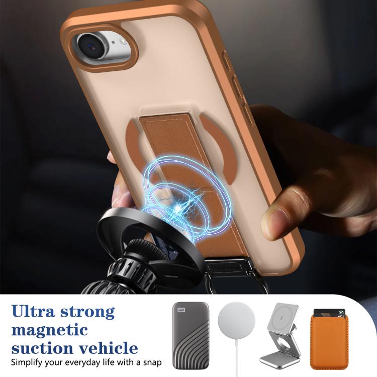 For iPhone 17e / 16e Skin-Friendly D-Ring Holder Magnetic Shockproof Phone Case