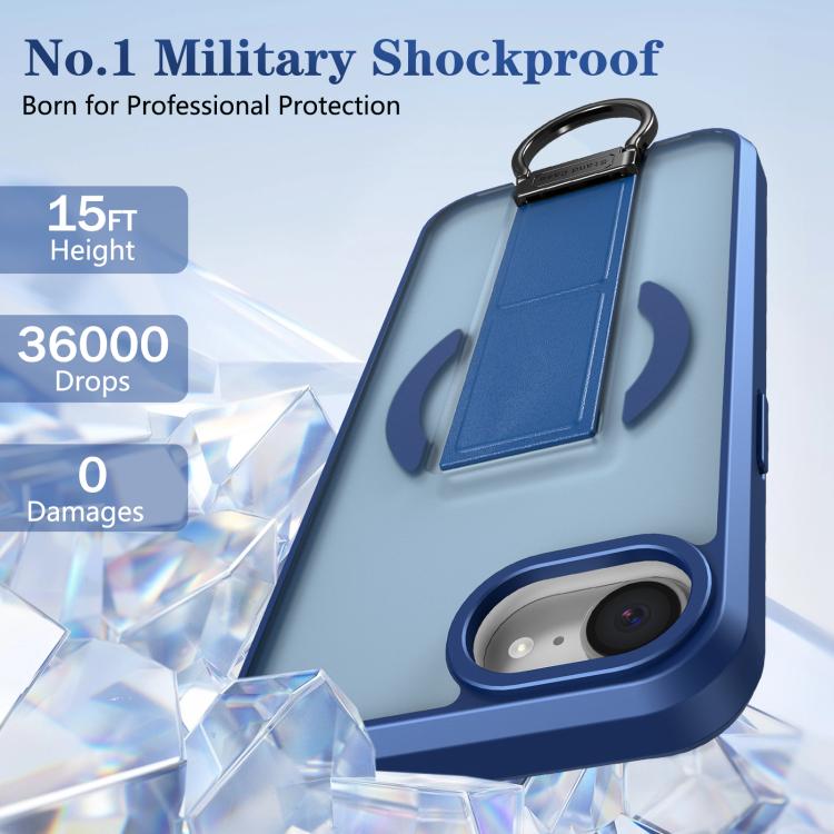 For iPhone 17e / 16e Skin-Friendly D-Ring Holder Magnetic Shockproof Phone Case