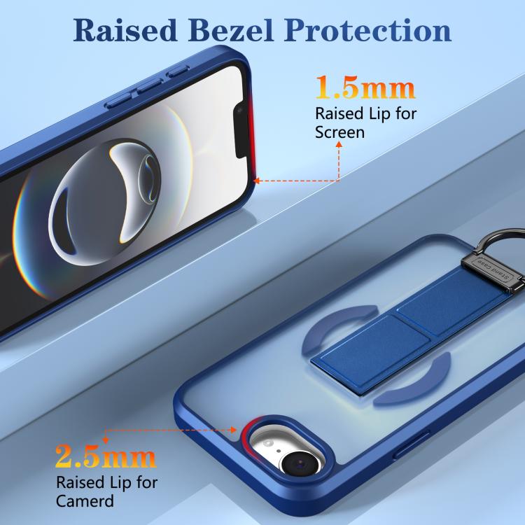 For iPhone 17e / 16e Skin-Friendly D-Ring Holder Magnetic Shockproof Phone Case