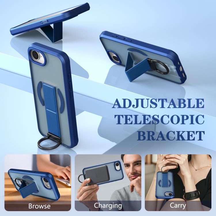 For iPhone 17e / 16e Skin-Friendly D-Ring Holder Magnetic Shockproof Phone Case