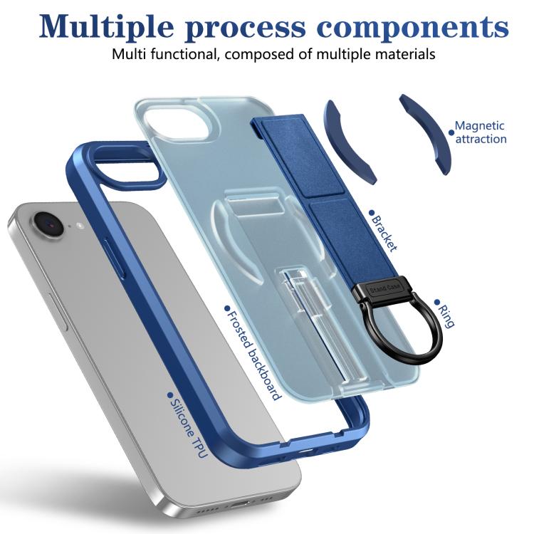 For iPhone 17e / 16e Skin-Friendly D-Ring Holder Magnetic Shockproof Phone Case