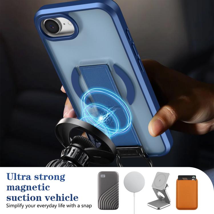 For iPhone 17e / 16e Skin-Friendly D-Ring Holder Magnetic Shockproof Phone Case