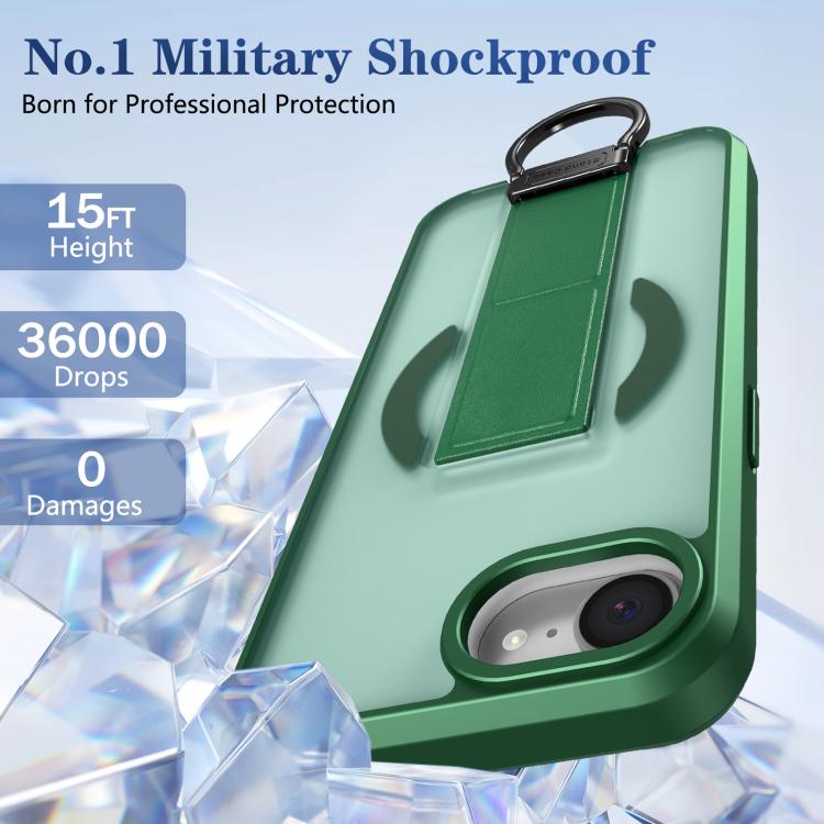 For iPhone 17e / 16e Skin-Friendly D-Ring Holder Magnetic Shockproof Phone Case