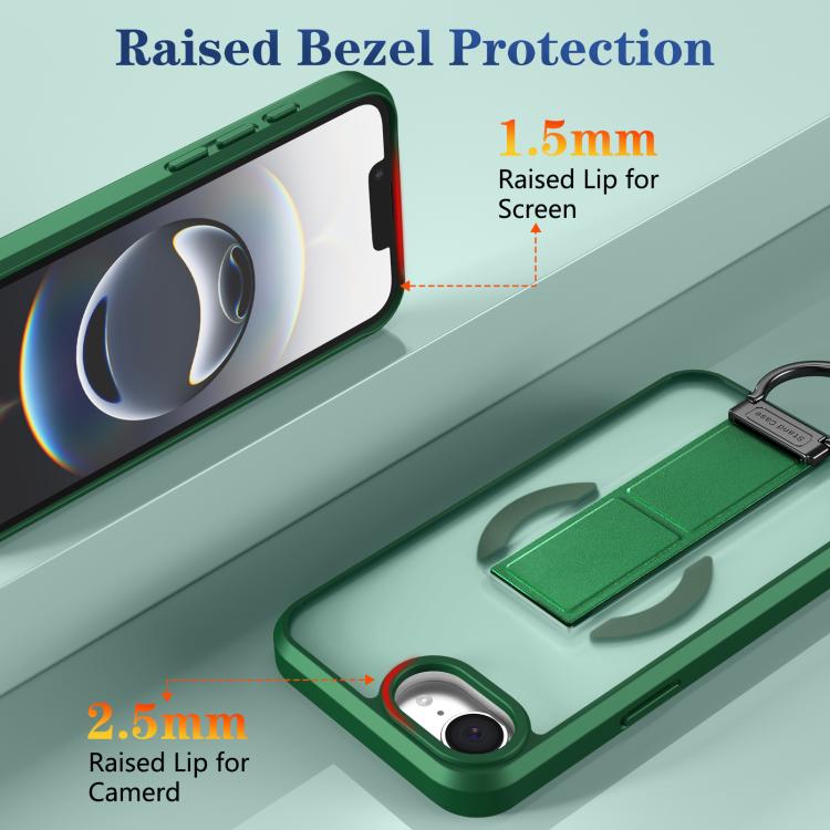 For iPhone 17e / 16e Skin-Friendly D-Ring Holder Magnetic Shockproof Phone Case