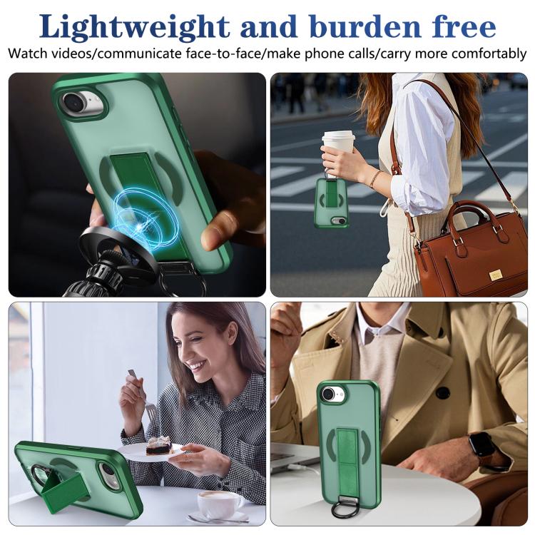 For iPhone 17e / 16e Skin-Friendly D-Ring Holder Magnetic Shockproof Phone Case