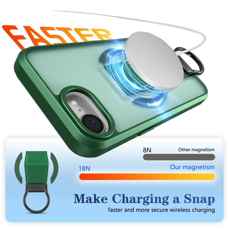 For iPhone 17e / 16e Skin-Friendly D-Ring Holder Magnetic Shockproof Phone Case