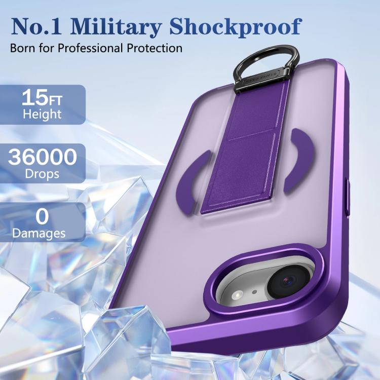 For iPhone 17e / 16e Skin-Friendly D-Ring Holder Magnetic Shockproof Phone Case
