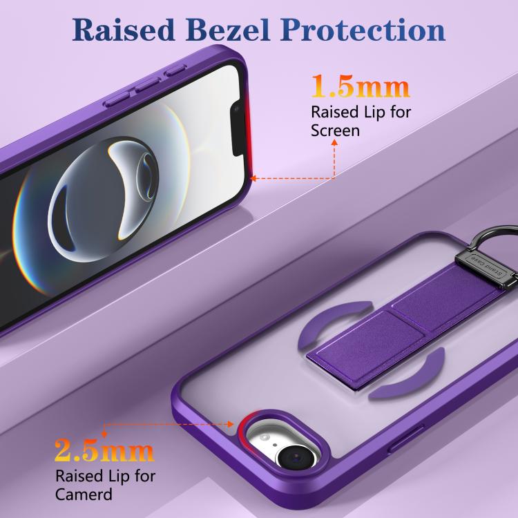 For iPhone 17e / 16e Skin-Friendly D-Ring Holder Magnetic Shockproof Phone Case