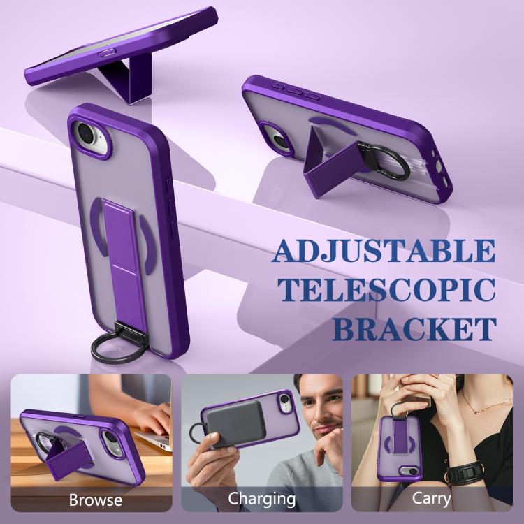 For iPhone 17e / 16e Skin-Friendly D-Ring Holder Magnetic Shockproof Phone Case