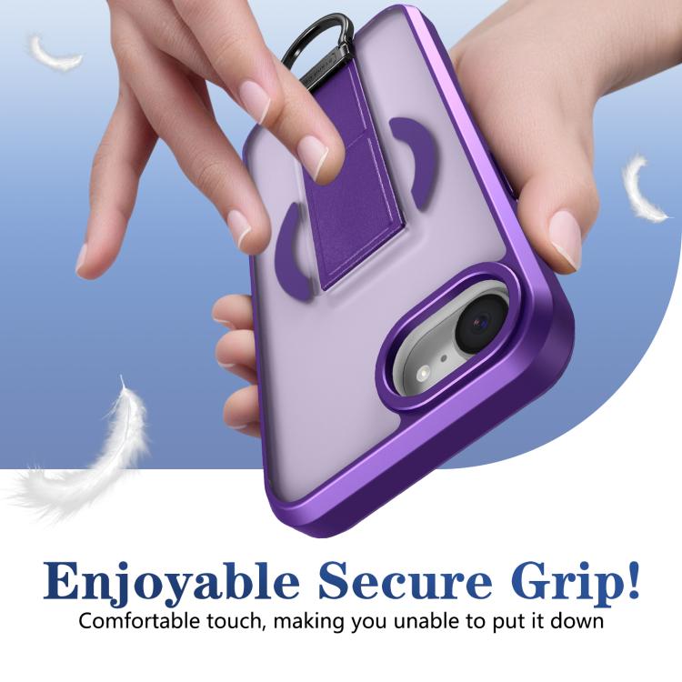 For iPhone 17e / 16e Skin-Friendly D-Ring Holder Magnetic Shockproof Phone Case