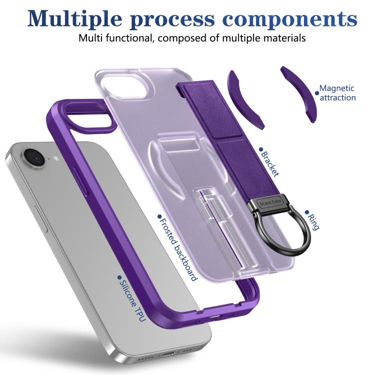 For iPhone 17e / 16e Skin-Friendly D-Ring Holder Magnetic Shockproof Phone Case